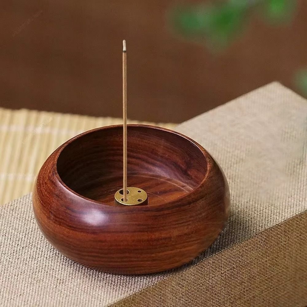 Incense Stick Holder - Wooden Mini Incense Holder Bowl Type