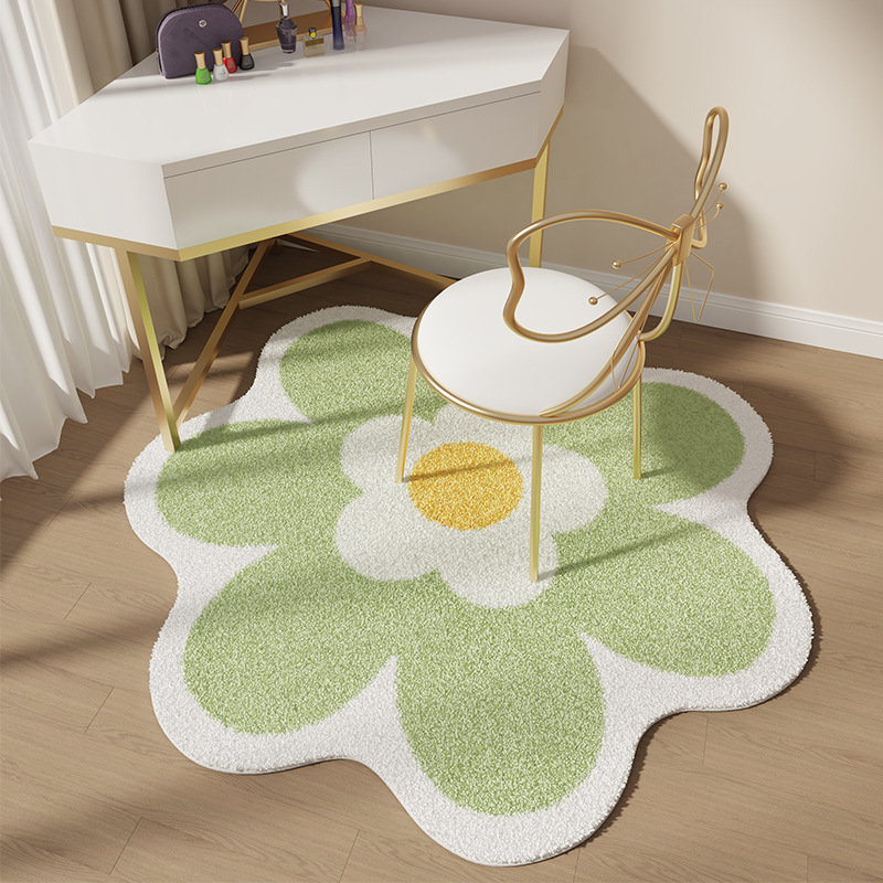 Home Decor Unique Items - Round Flower Shaped Bedside Rug Modern