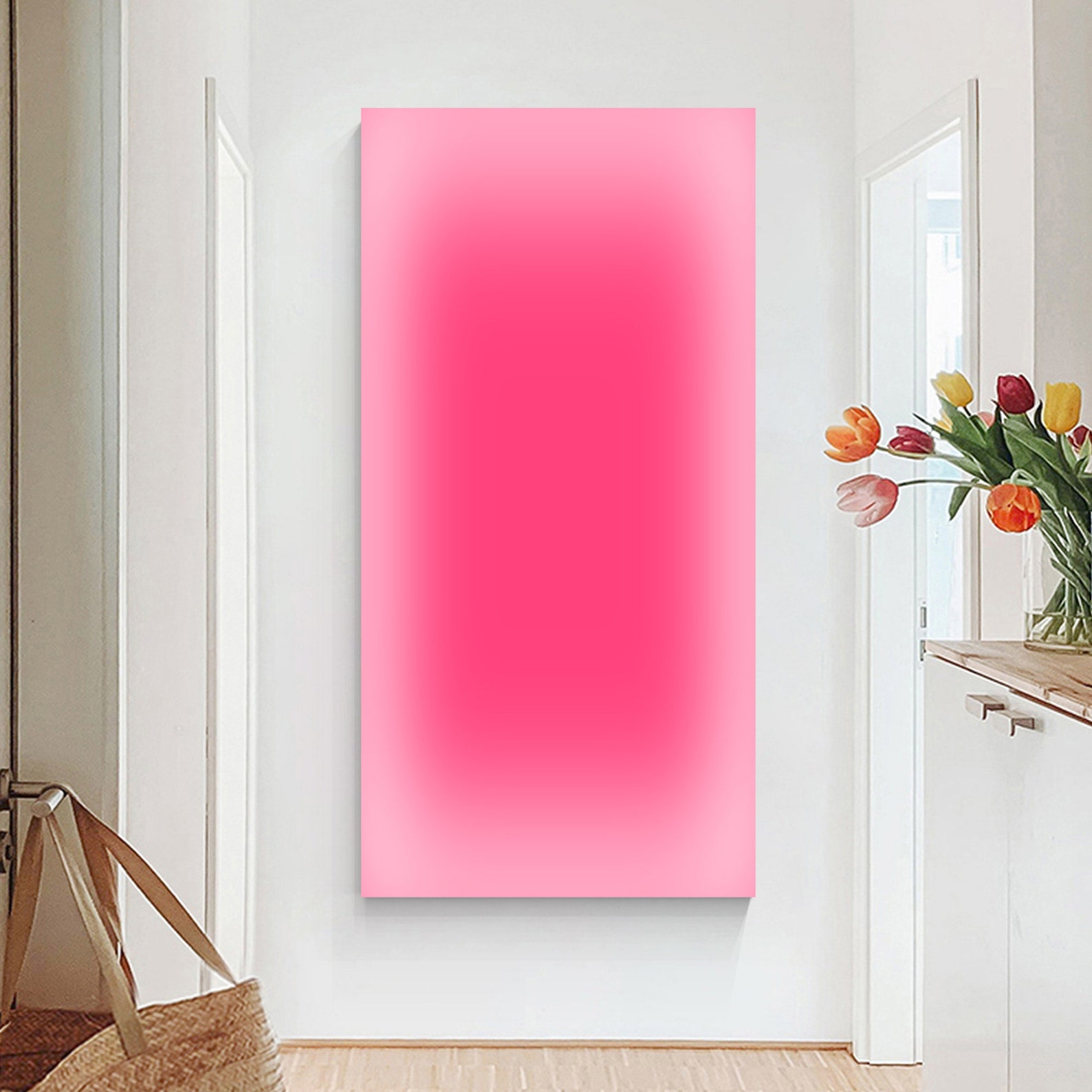 Home Decor Design Interior - Abstract Pink Ombre Art Neon Gradient