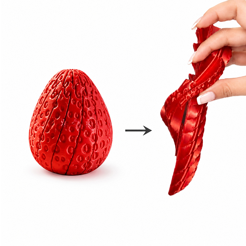 Home Decor Modern Organic - Twisted Strawberry Egg 3d Printed Twisty