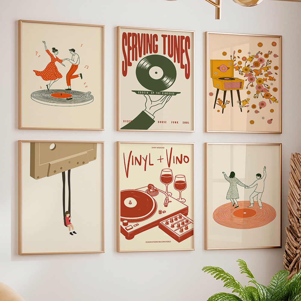 Home Decor Design Interior - 1pc Vintage Music Canvas Poster Unframed