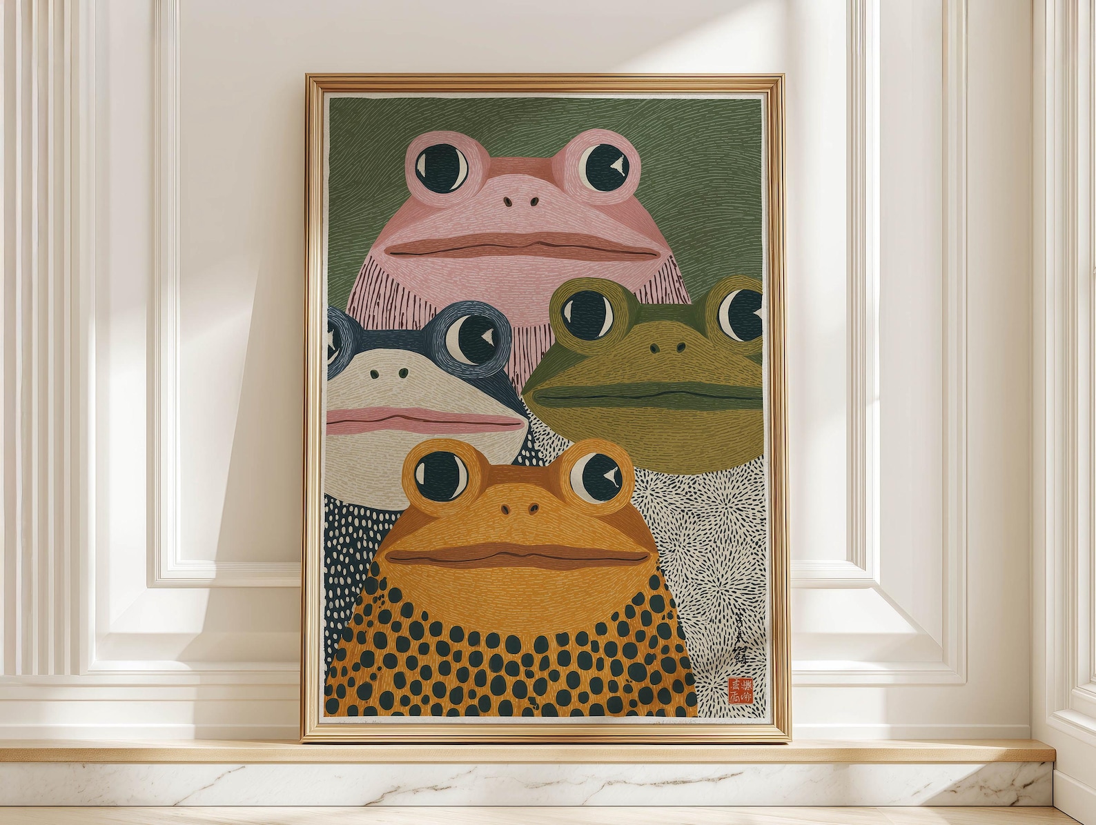 Home Decor Design Interior - Modern Japanese Frog Art Print -