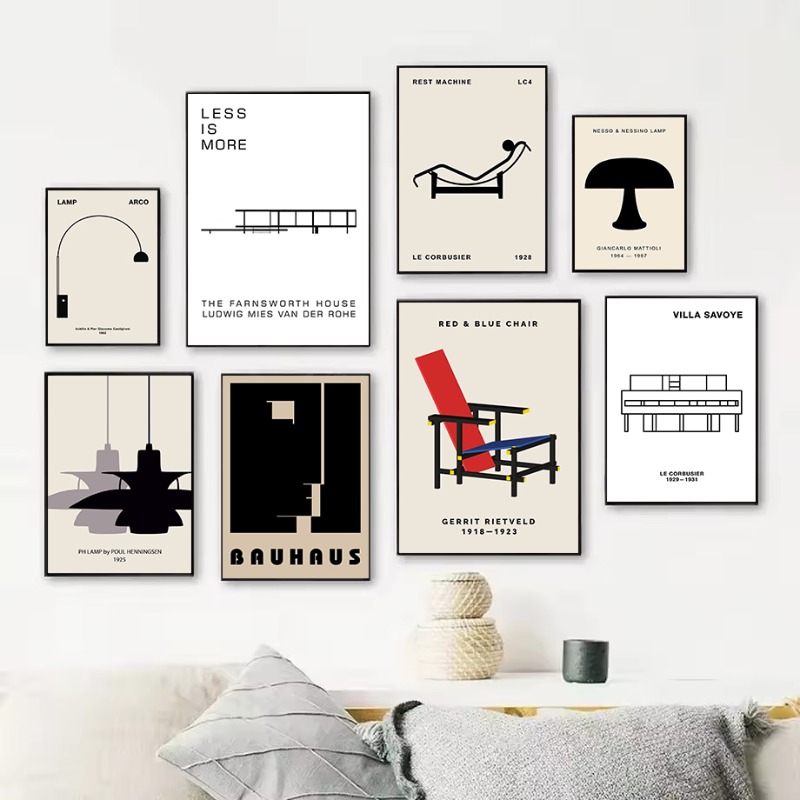 Home Decor Design Interior - Classic Farnsworth House Bauhaus Design Abstract