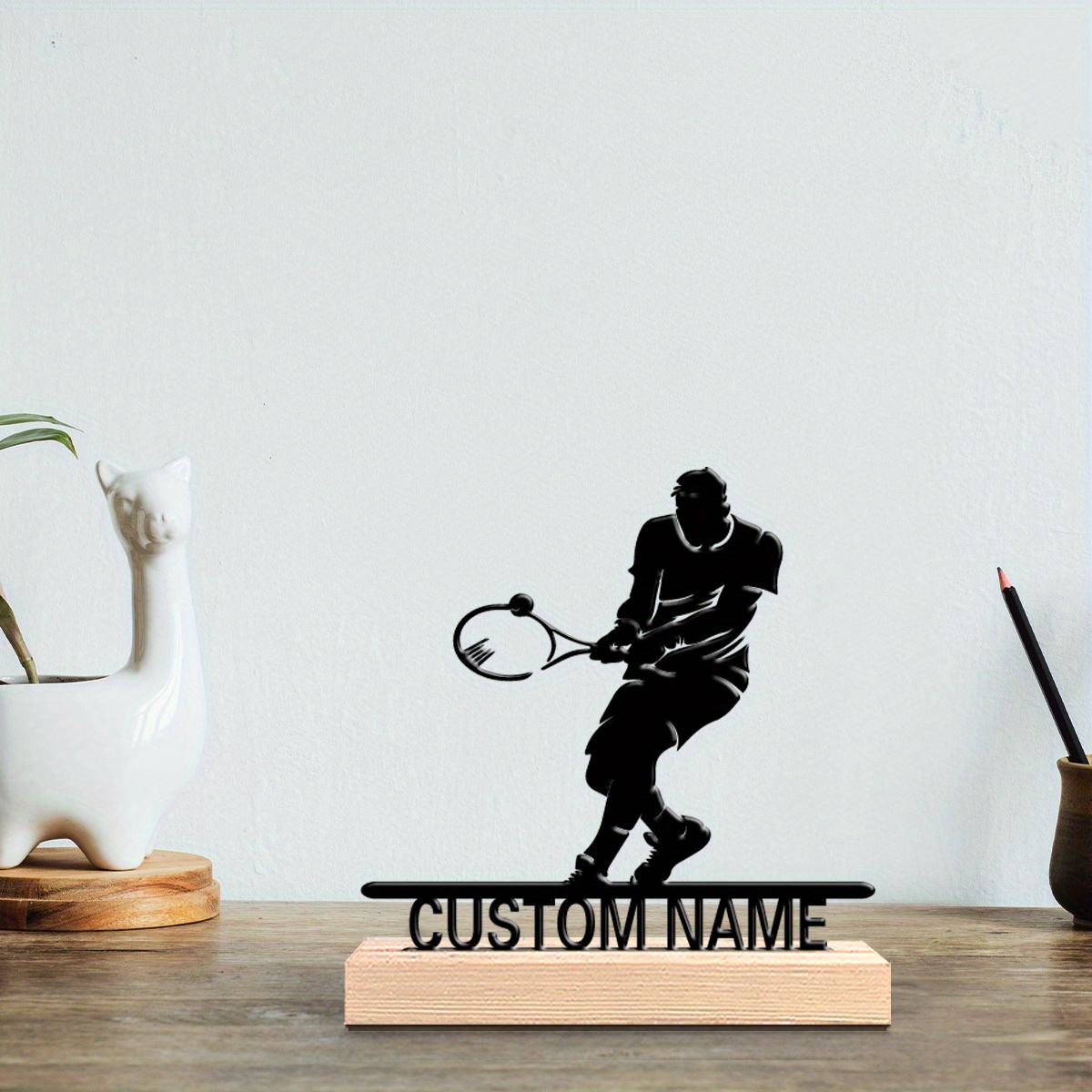 Home Decor Design Interior - Personalized Tennis Player Metal Statue With