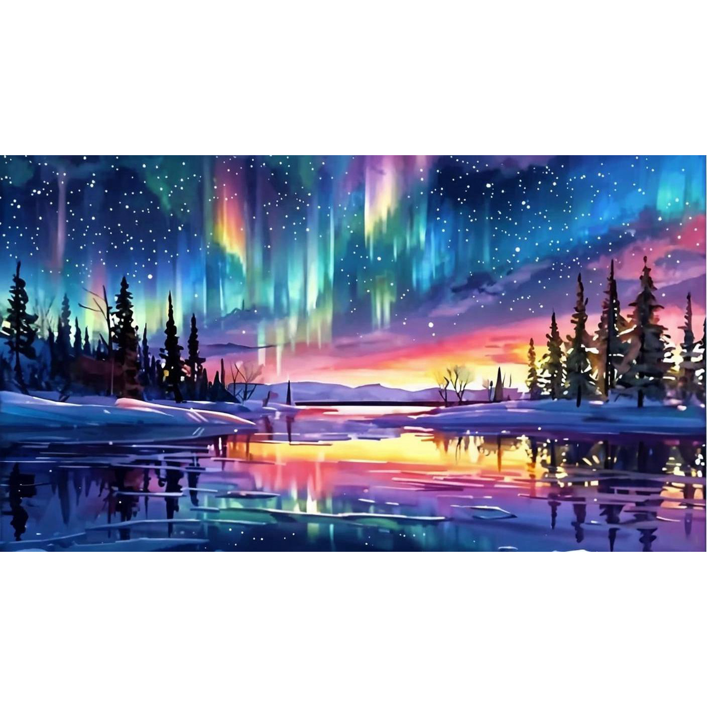 Home Decor Kit - Diamond Mosaic Art DIY Northern Lights