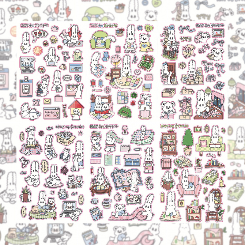 Home Decor Magazine - Korean Cute Kawaii Cartoon Rabbit Stickers