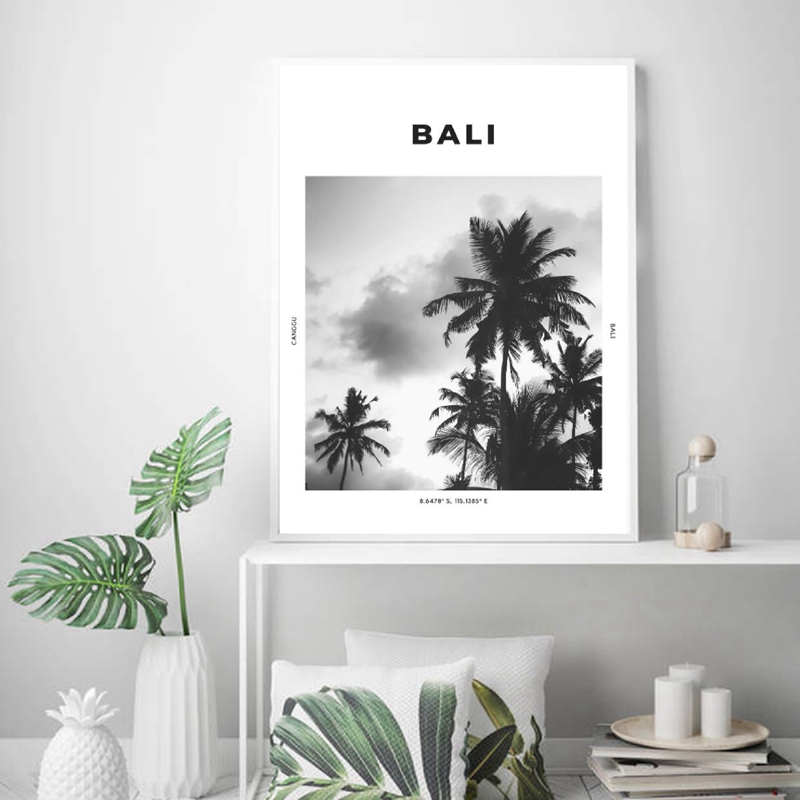 Bali Travel Print Black White  - огляд і ціна Home Decor Ubud