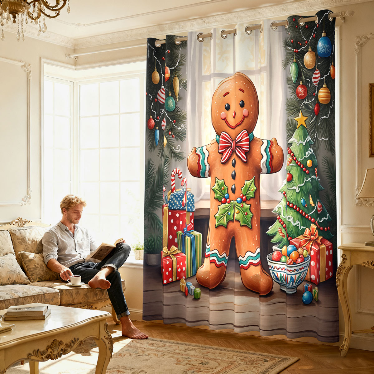 Christmas Gingerbread Man Xmas - огляд і ціна Home Decor Curtains