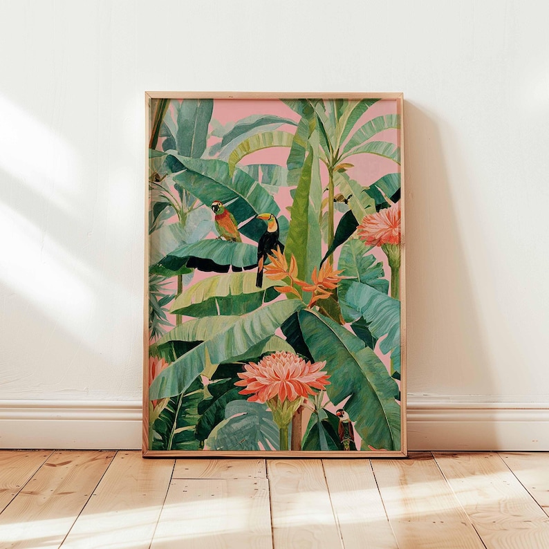 1pc Retro Tropical Canvas Post - огляд і ціна Home Decor Design Interior