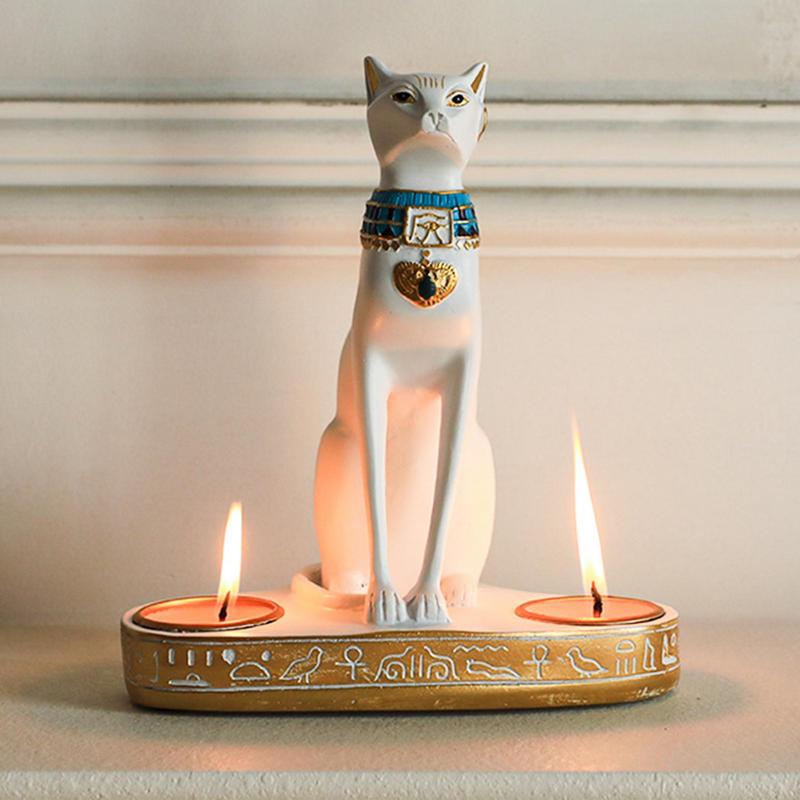 Egyptian Cat Candlestick Resin - огляд і ціна Home Decor Modern Organic