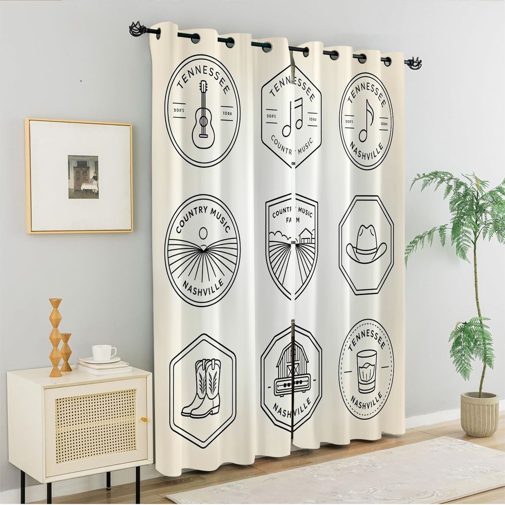 Tennessee Country Music Theme  - огляд і ціна Home Decor Curtains