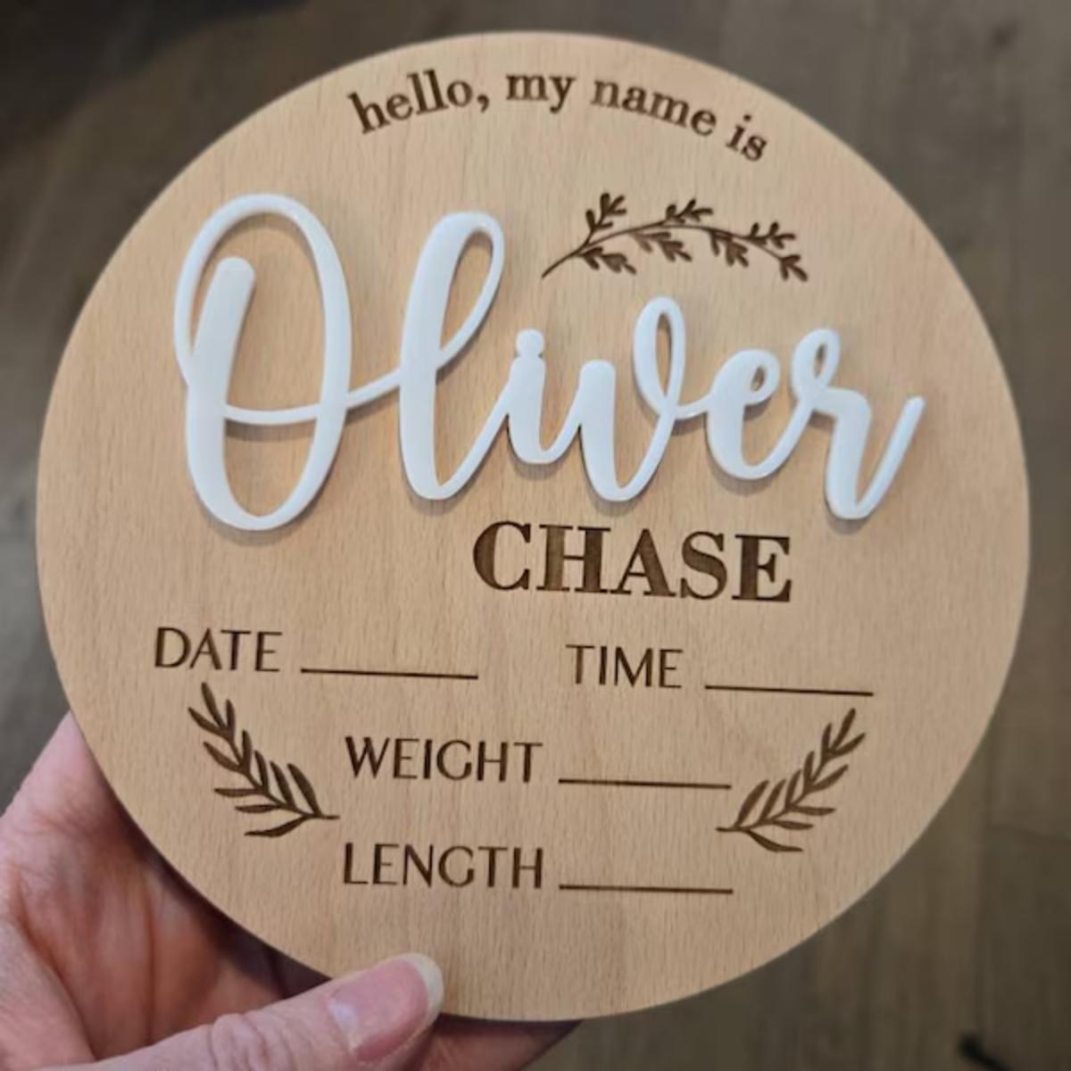 1Pc Custom Baby Announcement S - огляд і ціна Home Decor Rustic