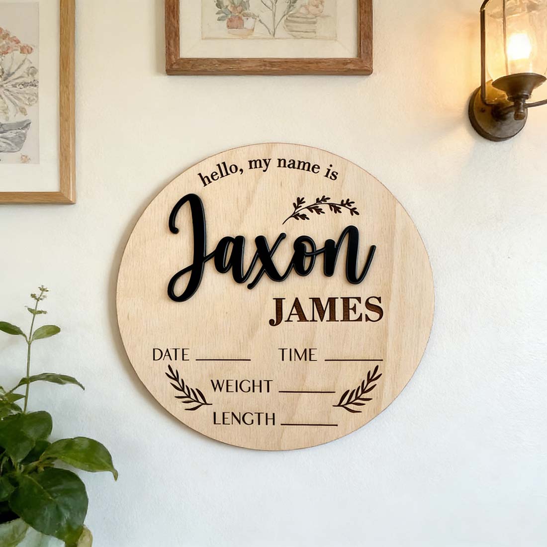 1Pc Custom Baby Announcement S - огляд і ціна Home Decor Rustic