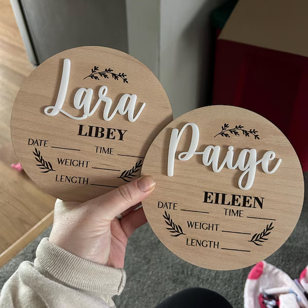 1Pc Custom Baby Announcement S - огляд і ціна Home Decor Rustic