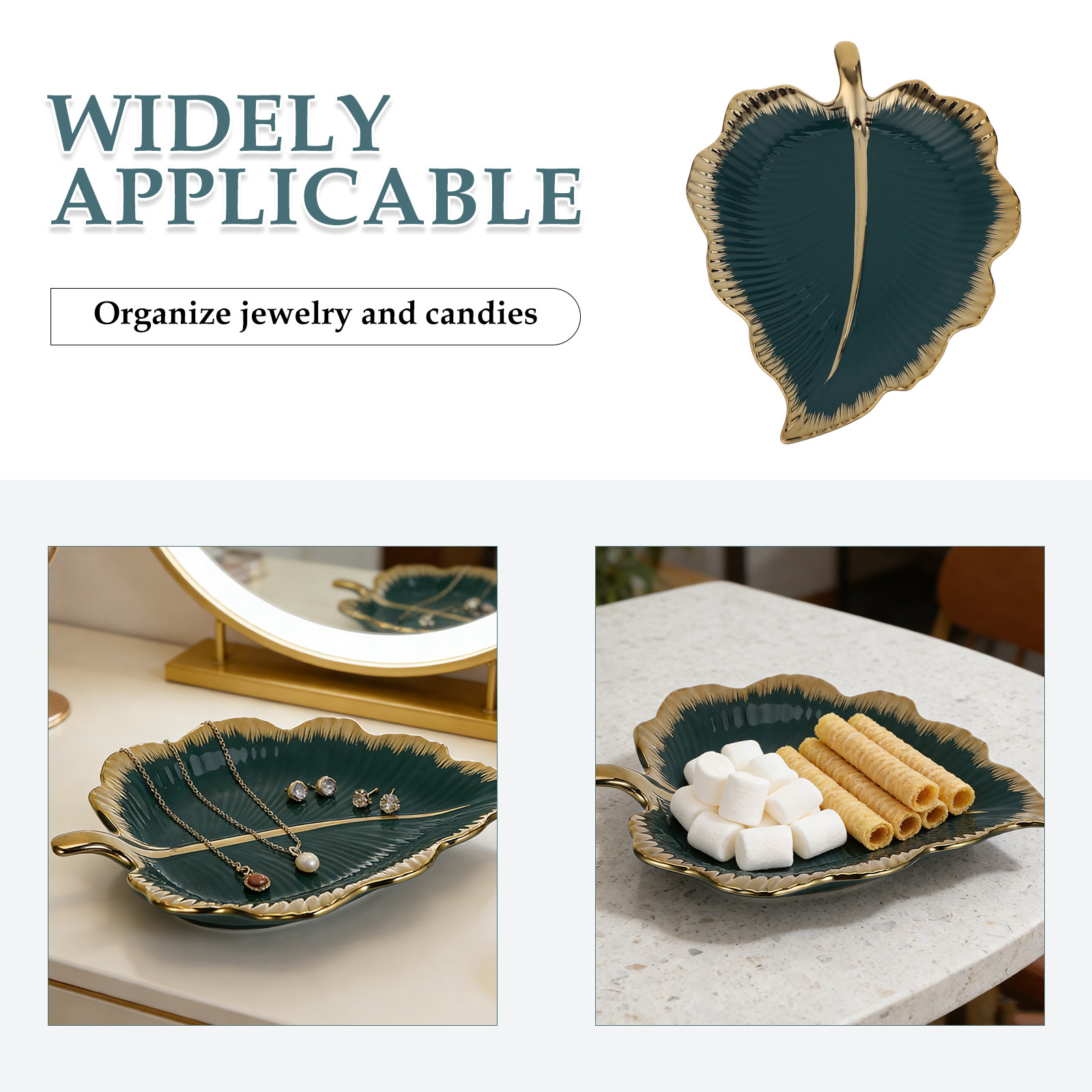 Ceramic Leaf Dish Green Decora - огляд і ціна Ceramic Trinket Dish