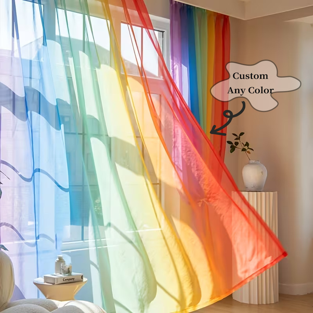 Custom 2D Flat 2pcs Sheer Curt - огляд і ціна Home Decor Curtains