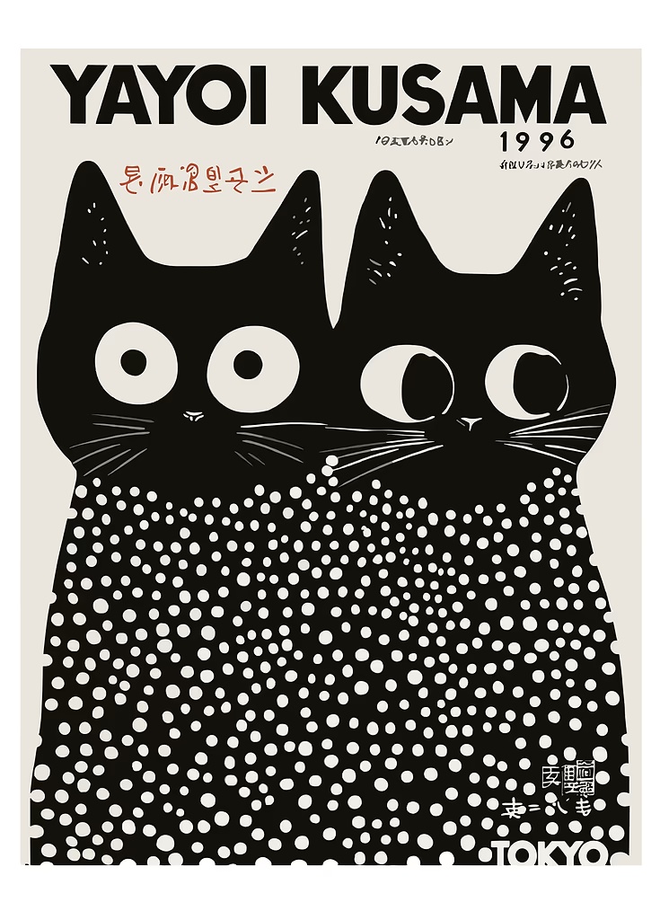 Yayoi Kusama Black Cats Series - огляд і ціна Home Decor Design Interior