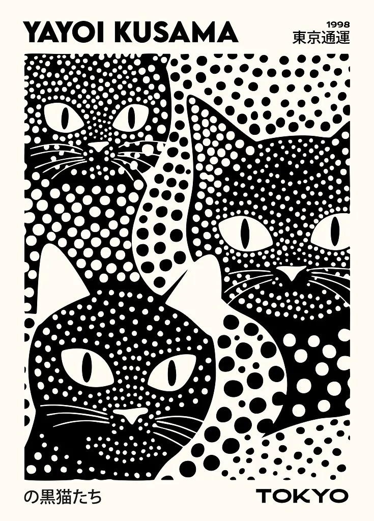Yayoi Kusama Black Cats Series - огляд і ціна Home Decor Design Interior