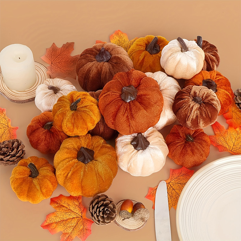 16pcs Simulated Velvet Pumpkin - огляд і ціна Home Decor Modern Organic