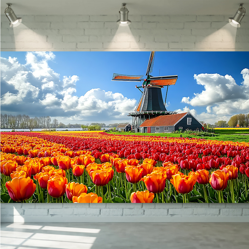 Windmill Tulip Field Netherlan - огляд і ціна Home Decor Netherlands
