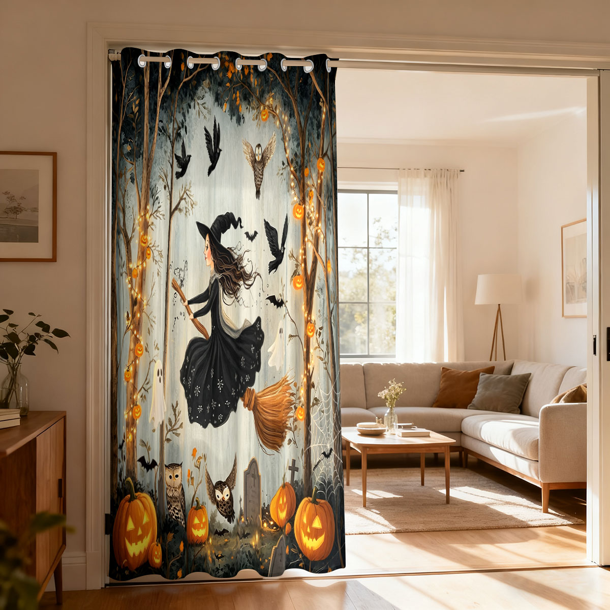 1PC Halloween Witch Pumpkin Gh - огляд і ціна Home Decor Curtains