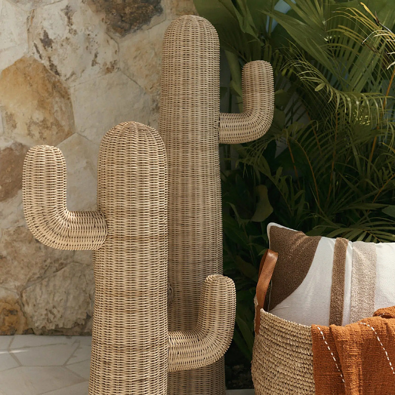 Handmade Rattan Floor Cactus S - огляд і ціна Home Decor Modern Organic
