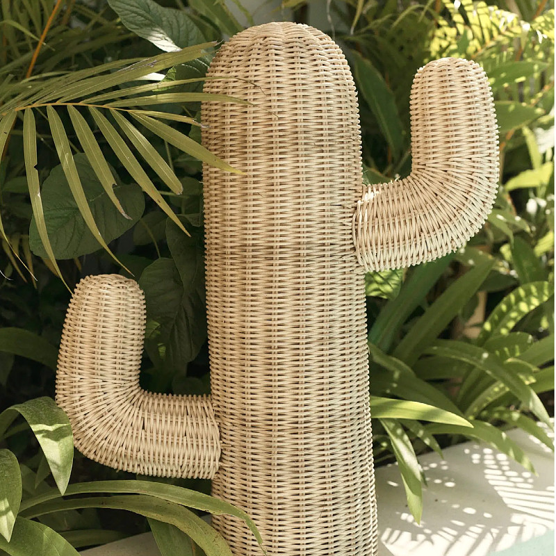 Handmade Rattan Floor Cactus S - огляд і ціна Home Decor Modern Organic