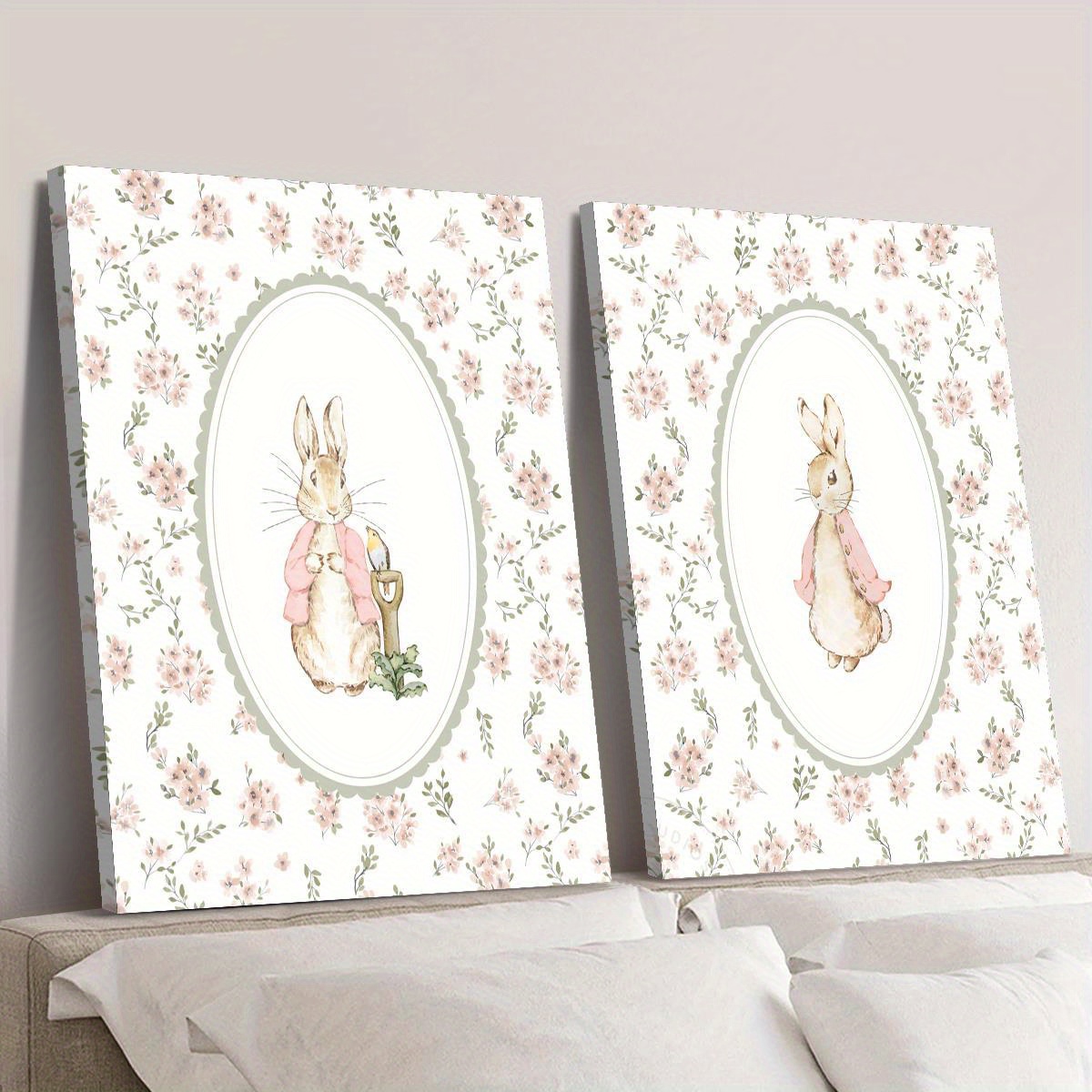 2pcs Retro Easter Rabbit Canva - огляд і ціна Home Decor Unique Items
