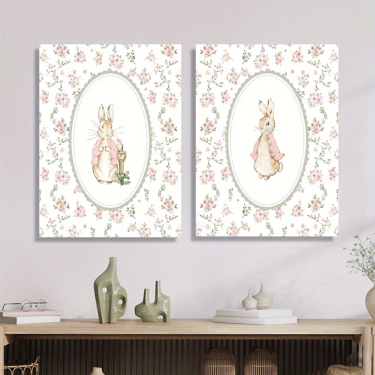 2pcs Retro Easter Rabbit Canva - огляд і ціна Home Decor Unique Items