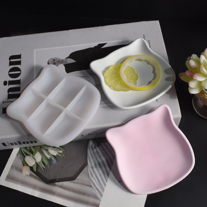 Plaster Cat Dish Mold Kitten T - огляд і ціна Ceramic Trinket Dish