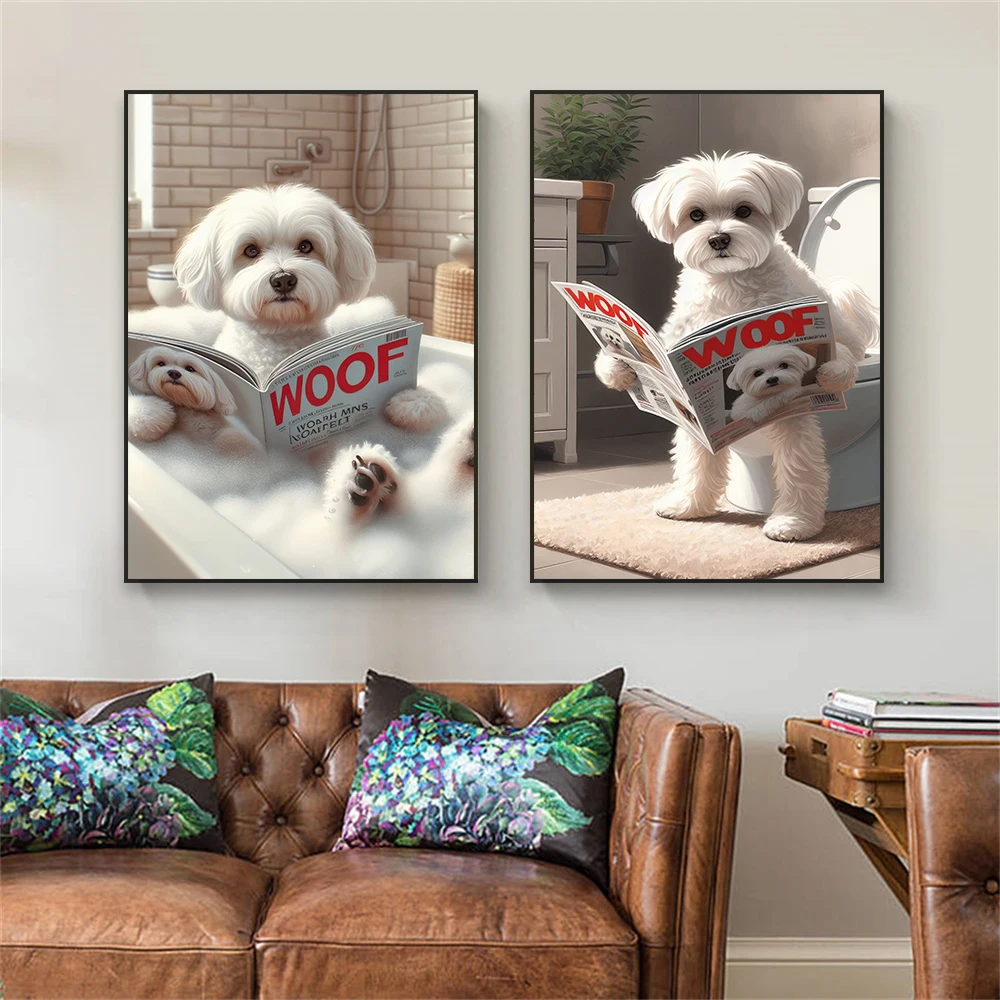 Funny Bathroom Maltese Dog Toi - огляд і ціна Home Decor Magazine
