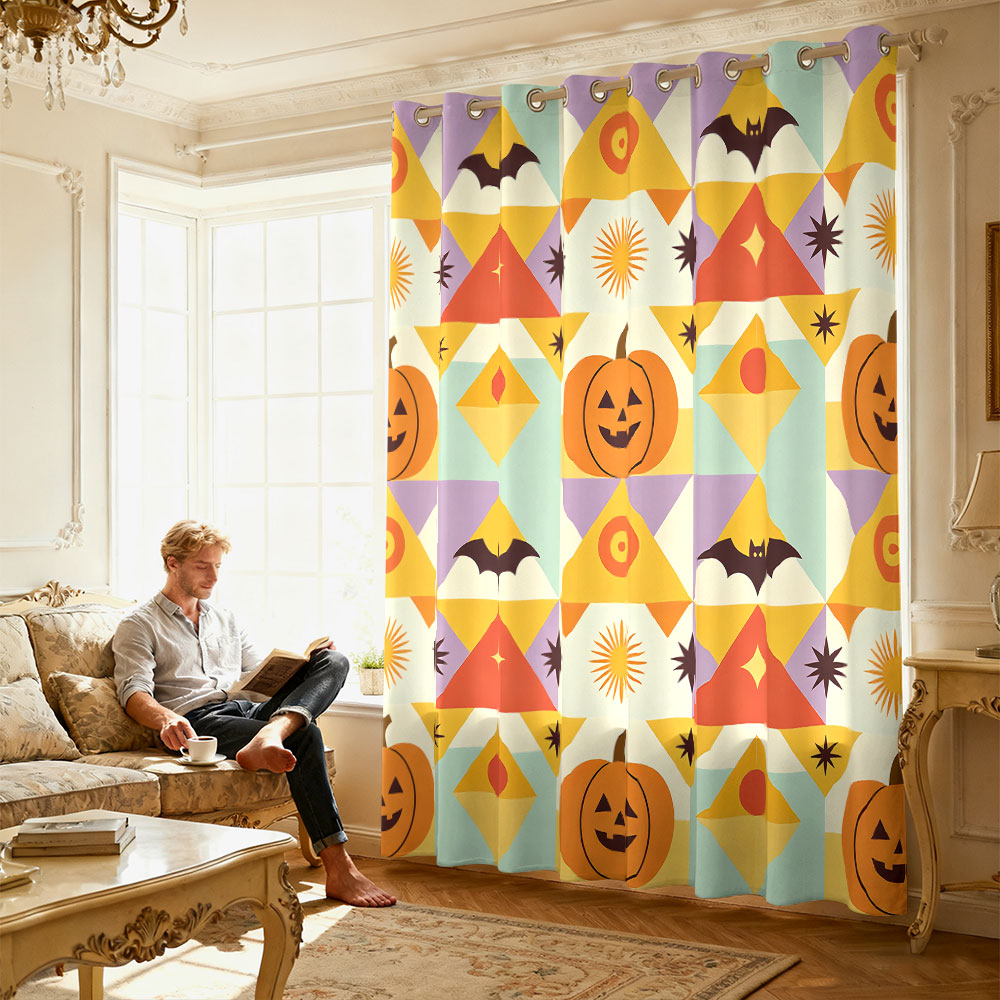 1pc Halloween pumpkin bat geom - огляд і ціна Home Decor Curtains