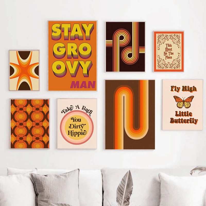 Retro 70s Hippie Art Print Vin - огляд і ціна Home Decor Unique Items
